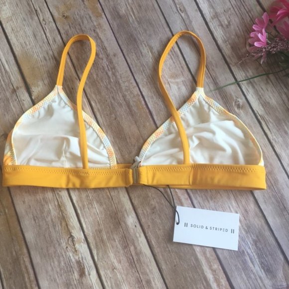 SOLID & STRIPED | Yellow & White Gingham Bikini Top NWT - Picture 6 of 9